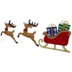 Northlight (Set Of 3) Lighted Reindeer And Sleigh Outdoor Christmas Decoration 25.25 In. -Christmas Decor Shop northlight christmas yard decorations 35681658 4f 1000