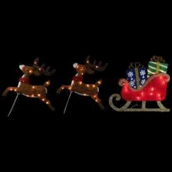 Northlight (Set Of 3) Lighted Reindeer And Sleigh Outdoor Christmas Decoration 25.25 In. -Christmas Decor Shop northlight christmas yard decorations 35681658 fa 1000