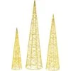 Northlight LED Lighted Twinkle Outdoor Christmas Cone Trees-39.5in.-Gold-Set Of 3 -Christmas Decor Shop northlight christmas yard decorations 35681661 64 1000