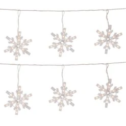 Northlight 100 Clear Twinkling Snowflake Icicle Christmas Lights-8.6 Ft White Wire