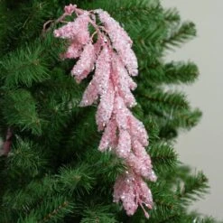 Northlight 34 In. Pink Glitter Hanging Pine Artificial Christmas Spray -Christmas Decor Shop northlight single christmas ornaments 33911981 31 1000