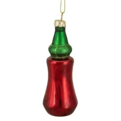 Northlight 4 In. Red And Green Glass Bottle Of Hot Sauce Christmas Ornament -Christmas Decor Shop northlight single christmas ornaments 34294705 1f 1000
