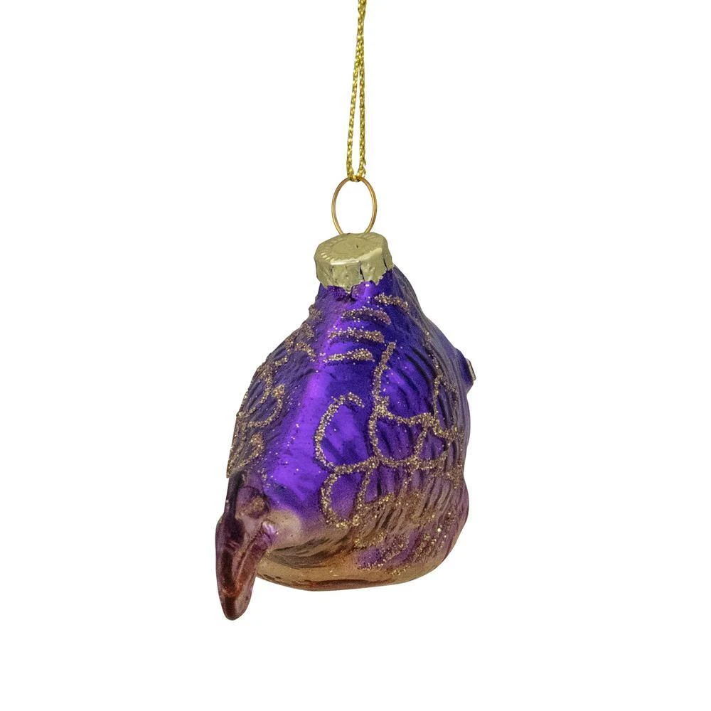 Northlight 4 In. Purple And Gold Glass Fish Christmas Ornament 7 Northlight 4 In. Purple And Gold Glass Fish Christmas Ornament - Image 5