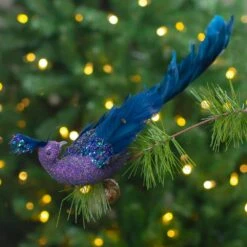 Northlight 14.75 In. Glittered Blue And Green Peacock Christmas Clip-On Christmas Ornament -Christmas Decor Shop northlight single christmas ornaments 34300531 31 1000