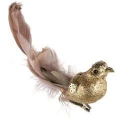Northlight 6.75 In. Gold Sequined And Glittered Clip-On Bird Christmas Ornament
