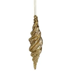 Northlight 8.25 In. Shiny Gold Textured Finial Christmas Ornament