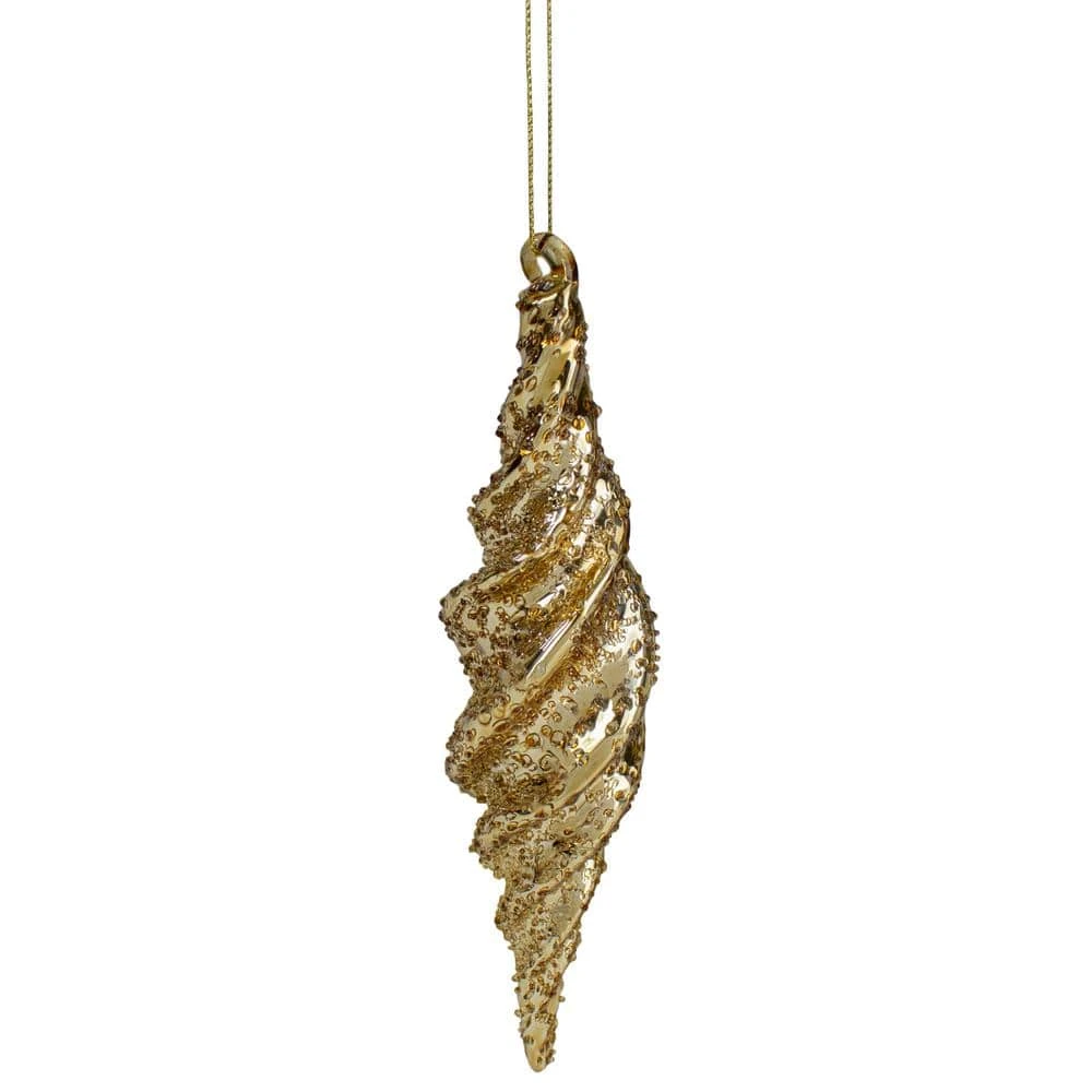 Northlight 8.25 In. Shiny Gold Textured Finial Christmas Ornament 3 Northlight 8.25 In. Shiny Gold Textured Finial Christmas Ornament