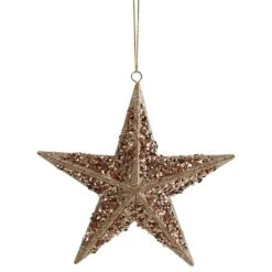 Northlight 5.5 In. Rose Gold Star Shaped Christmas Ornament