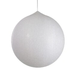 Northlight 19.5 In. White Tinsel Inflatable Christmas Ball Ornament Outdoor Decor