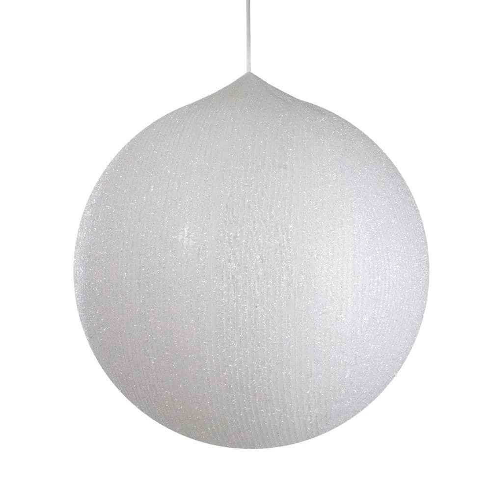 Northlight 19.5 In. White Tinsel Inflatable Christmas Ball Ornament Outdoor Decor 3 Northlight 19.5 In. White Tinsel Inflatable Christmas Ball Ornament Outdoor Decor