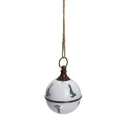 Northlight 7 In. White Metal Jingle Bell Hanging Christmas Decoration