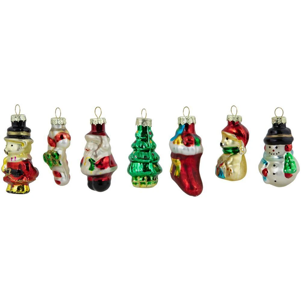 Northlight 1.75 In. Holiday Figurines Glass Christmas Ornaments (Set Of 20) 5 Northlight 1.75 In. Holiday Figurines Glass Christmas Ornaments (Set Of 20) - Image 3