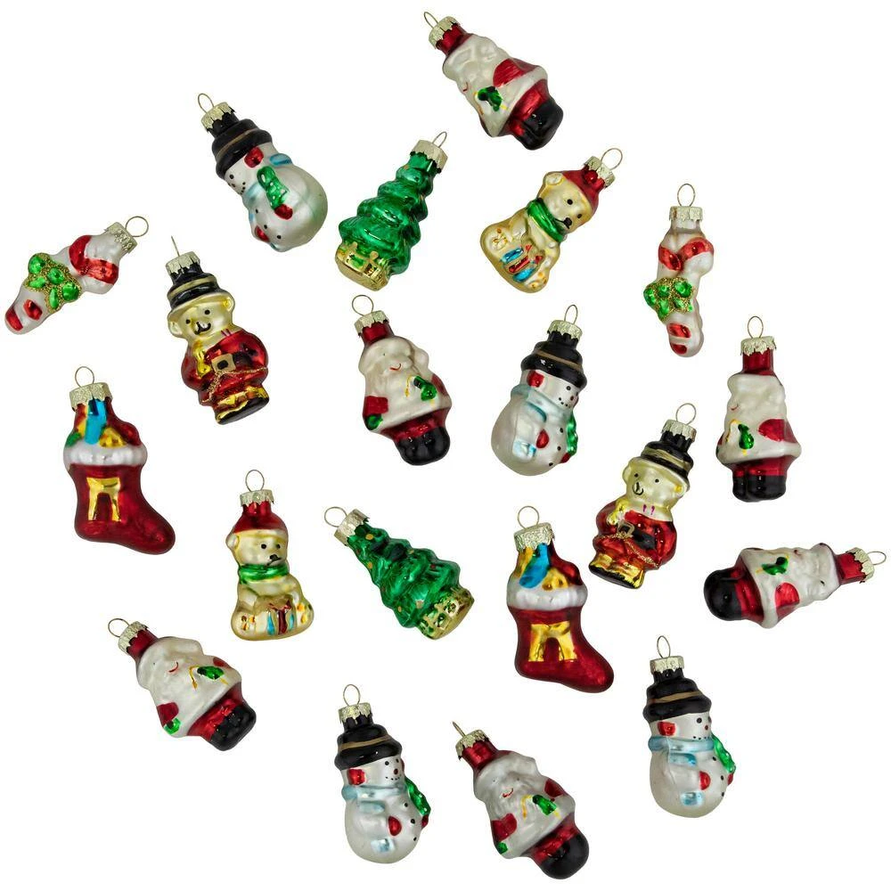 Northlight 1.75 In. Holiday Figurines Glass Christmas Ornaments (Set Of 20) 8 Northlight 1.75 In. Holiday Figurines Glass Christmas Ornaments (Set Of 20) - Image 6
