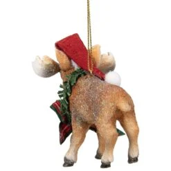 Northlight 3.5 In. Moose Wearing Santa Hat And Plaid Bow Christmas Ornament -Christmas Decor Shop northlight single christmas ornaments 34687891 1f 1000