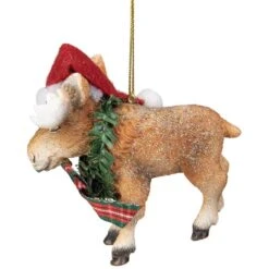 Northlight 3.5 In. Moose Wearing Santa Hat And Plaid Bow Christmas Ornament -Christmas Decor Shop northlight single christmas ornaments 34687891 4f 1000