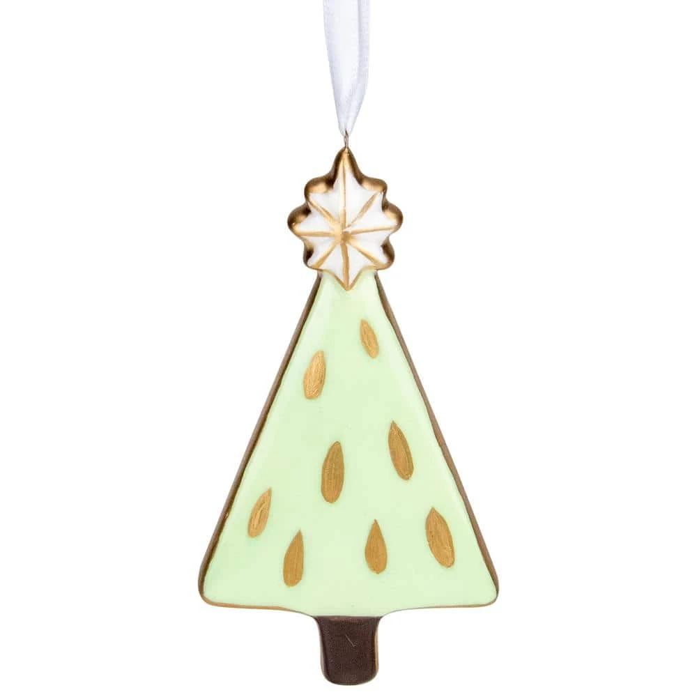 Northlight 4.5 In. Green And Gold Christmas Tree Hanging Ornament 3 Northlight 4.5 In. Green And Gold Christmas Tree Hanging Ornament