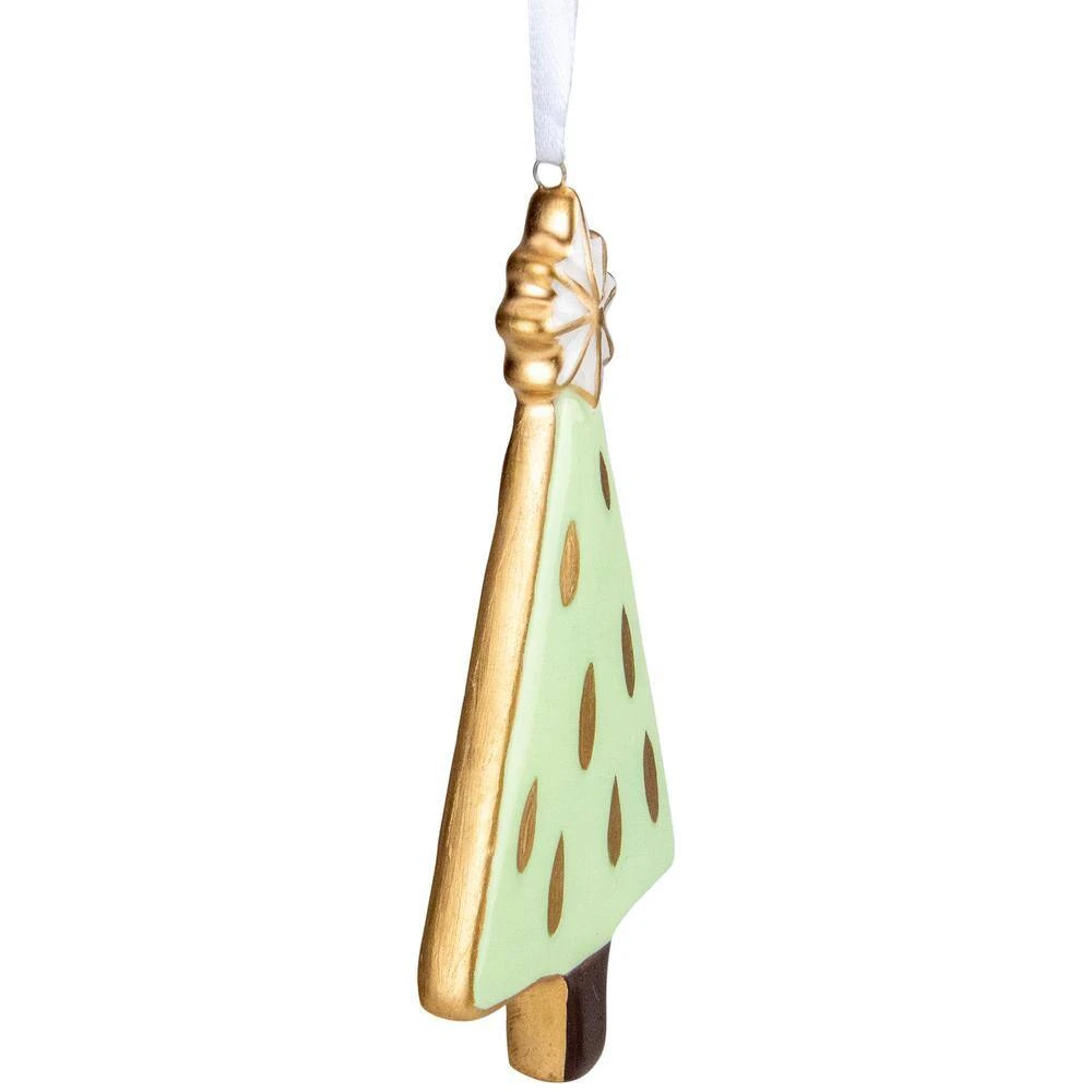 Northlight 4.5 In. Green And Gold Christmas Tree Hanging Ornament 4 Northlight 4.5 In. Green And Gold Christmas Tree Hanging Ornament - Image 2