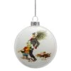 Northlight 3 In. Norman Rockwell Bringing Home The Tree Glass Christmas Disc Ornament -Christmas Decor Shop northlight single christmas ornaments 34963847 64 1000
