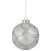 Northlight 4 In. Glittered Cosmoid Silver Glass Christmas Ball Ornament 1 Northlight 4 In. Glittered Cosmoid Silver Glass Christmas Ball Ornament -Christmas Decor Shop northlight single christmas ornaments 35252323 64 1000