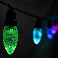 11 Ft. 12-Count Facetted LED Large C9 Bulb RGBw Color-Changing Christmas String Light -Christmas Decor Shop novolink christmas string lights slwa21 c9 12 1d 1000