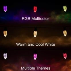 11 Ft. 12-Count Facetted LED Large C9 Bulb RGBw Color-Changing Christmas String Light -Christmas Decor Shop novolink christmas string lights slwa21 c9 12 c3 1000