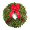 22 In. Fresh Noble Fir And Cedar Christmas Wreath With Naturally Colorful Berries And Pine Cones -Christmas Decor Shop online orchards christmas wreaths chwr018 64 1000
