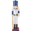 15 In. Wooden Baseball Nutcracker - Baseball Player With White Pin Stripe Uniform And Bat Holiday Decor Nutcracker -Christmas Decor Shop ornativity christmas figurines or 133 64 1000