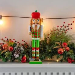 15 In. Wooden Golf Player Christmas Nutcracker-Red And Green Golfer With Club And Ball Holiday Nutcracker Figure Decor -Christmas Decor Shop ornativity christmas figurines or 175 1f 1000