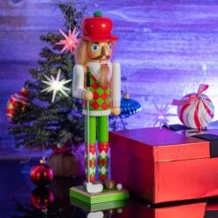 15 In. Wooden Golf Player Christmas Nutcracker-Red And Green Golfer With Club And Ball Holiday Nutcracker Figure Decor -Christmas Decor Shop ornativity christmas figurines or 175 4f 1000