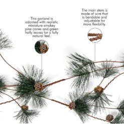 6 Ft. Pinecone And Needles Garland-Unlit Artificial Christmas Garland With Pine Needles And Pinecone Rustic Garland -Christmas Decor Shop ornativity christmas garland or 191 1f 1000