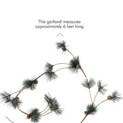 6 Ft. Pinecone And Needles Garland-Unlit Artificial Christmas Garland With Pine Needles And Pinecone Rustic Garland -Christmas Decor Shop ornativity christmas garland or 191 44 1000
