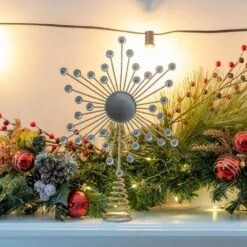 Jewel Star Tree Topper - Gold Glitter Sparkling Metal Wire Star Topper With Sparkly Gem Finish Tree Top Decor -Christmas Decor Shop ornativity christmas tree toppers or 157 1f 1000