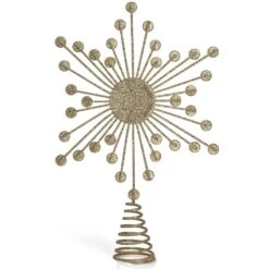 Jewel Star Tree Topper - Gold Glitter Sparkling Metal Wire Star Topper With Sparkly Gem Finish Tree Top Decor -Christmas Decor Shop ornativity christmas tree toppers or 157 44 1000