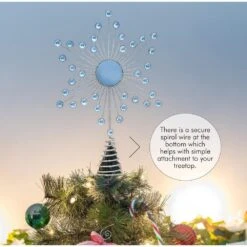 Jewel Star Tree Topper - Gold Glitter Sparkling Metal Wire Star Topper With Sparkly Gem Finish Tree Top Decor -Christmas Decor Shop ornativity christmas tree toppers or 157 4f 1000