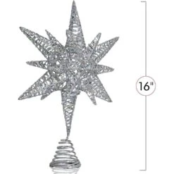 Silver Star Tree Topper - Christmas Silver 3D Glitter Star Ornament Treetop Decoration -Christmas Decor Shop ornativity christmas tree toppers or 166 44 1000