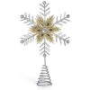Glitter Snowflake Tree Topper - Silver And Gold Bare Branches Sparkling Gem Christmas Star Tree Top Decor -Christmas Decor Shop ornativity christmas tree toppers or 168 64 1000