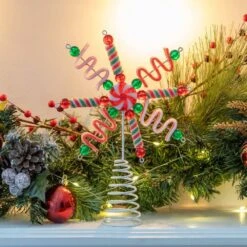 Candy Snowflake Tree Topper - Peppermint Candy Cane Sour Licorice Star Snowflake Christmas Tree Topper Decor -Christmas Decor Shop ornativity christmas tree toppers or 180 1f 1000