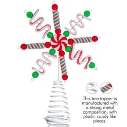 Candy Snowflake Tree Topper - Peppermint Candy Cane Sour Licorice Star Snowflake Christmas Tree Topper Decor -Christmas Decor Shop ornativity christmas tree toppers or 180 c3 1000