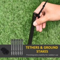 OUTSUNNY 9 Ft. LED Animatronic Santa Claus Drives A Gift Car With Elk, Elf And 2 Penguins Inflatable Halloween -Christmas Decor Shop outsunny christmas inflatables 844 530v80mx 76 1000