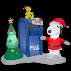 Peanuts 5.6 Ft. Pre-lit Inflatable Airblown Snoopy And Woodstock With Mailbox Scene -Christmas Decor Shop peanuts christmas inflatables 116903 76 1000