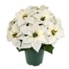19 In. Pre-Lit Battery-Operated White Potted Artificial Potted Poinsettias Arrangement -Christmas Decor Shop puleo international artificial christmas plants 51063 st19whlw015 bo 64 1000