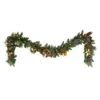 9 Ft. Green Battery-Operated Prelit Decorated Artificial With Pine Cones And Gold Accents -Christmas Decor Shop puleo international christmas garland 4456 g9 10c1 64 1000