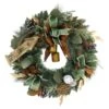 24 In. Green Unlit Artificial Christmas Wreath With Brown Decorations 2 24 In. Green Unlit Artificial Christmas Wreath With Brown Decorations -Christmas Decor Shop puleo international christmas garland 4456 w24 64 1000