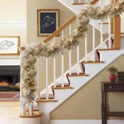 9 Ft. X 10 In. Pre-Lit Tan Artificial Christmas Garland With 100 UL-Listed Incandescent Lights -Christmas Decor Shop puleo international christmas garland 4629 g9 10c1 31 1000