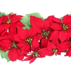 6 Ft. X 12 In. Pre-Lit Battery-Operated Red Poinsettia Artificial Christmas Garland 7 6 Ft. X 12 In. Pre-Lit Battery-Operated Red Poinsettia Artificial Christmas Garland -Christmas Decor Shop puleo international christmas garland 51067 g6 12rdlw04 bo c3 1000