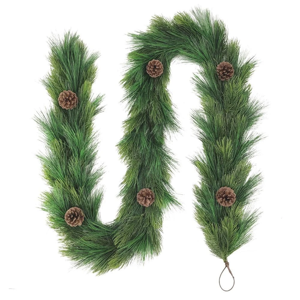 9 Ft. X 10 In. Artificial Christmas Garland Adorned With Pinecones 3 9 Ft. X 10 In. Artificial Christmas Garland Adorned With Pinecones