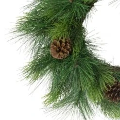 24 In. Adorned Artificial Christmas Wreath With Pinecones -Christmas Decor Shop puleo international christmas garland 5932 w24 fa 1000