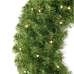 24 In. Pre-Lit Battery-Operated Artificial Christmas Wreath -Christmas Decor Shop puleo international christmas garland 5990 w24lw05 bo fa 1000