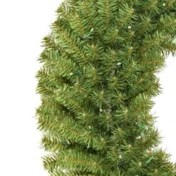 48 In. Pre-Lit Utah Spruce Artificial Christmas Wreath With 150 Warm White LED Lights -Christmas Decor Shop puleo international christmas garland 5990 w48lw5k150 c3 1000