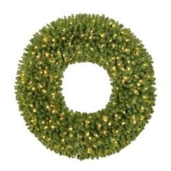 60 In. Pre-Lit Artificial Utah Spruce Artificial Christmas Wreath With 210 Warm White LED Lights